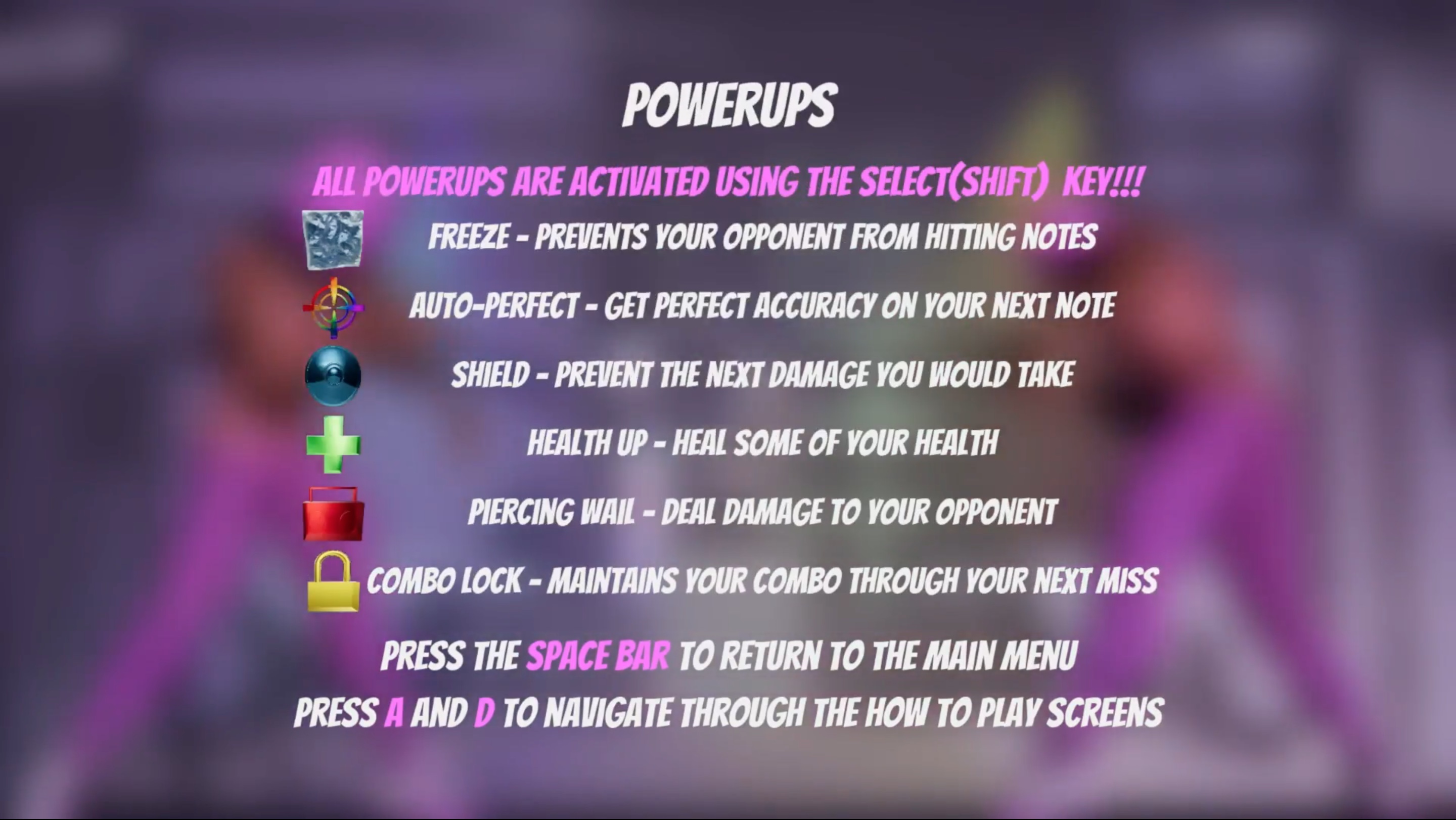 instructions slide on powerups