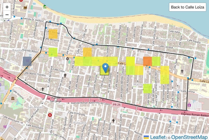 map from citizen science noise monitoring website