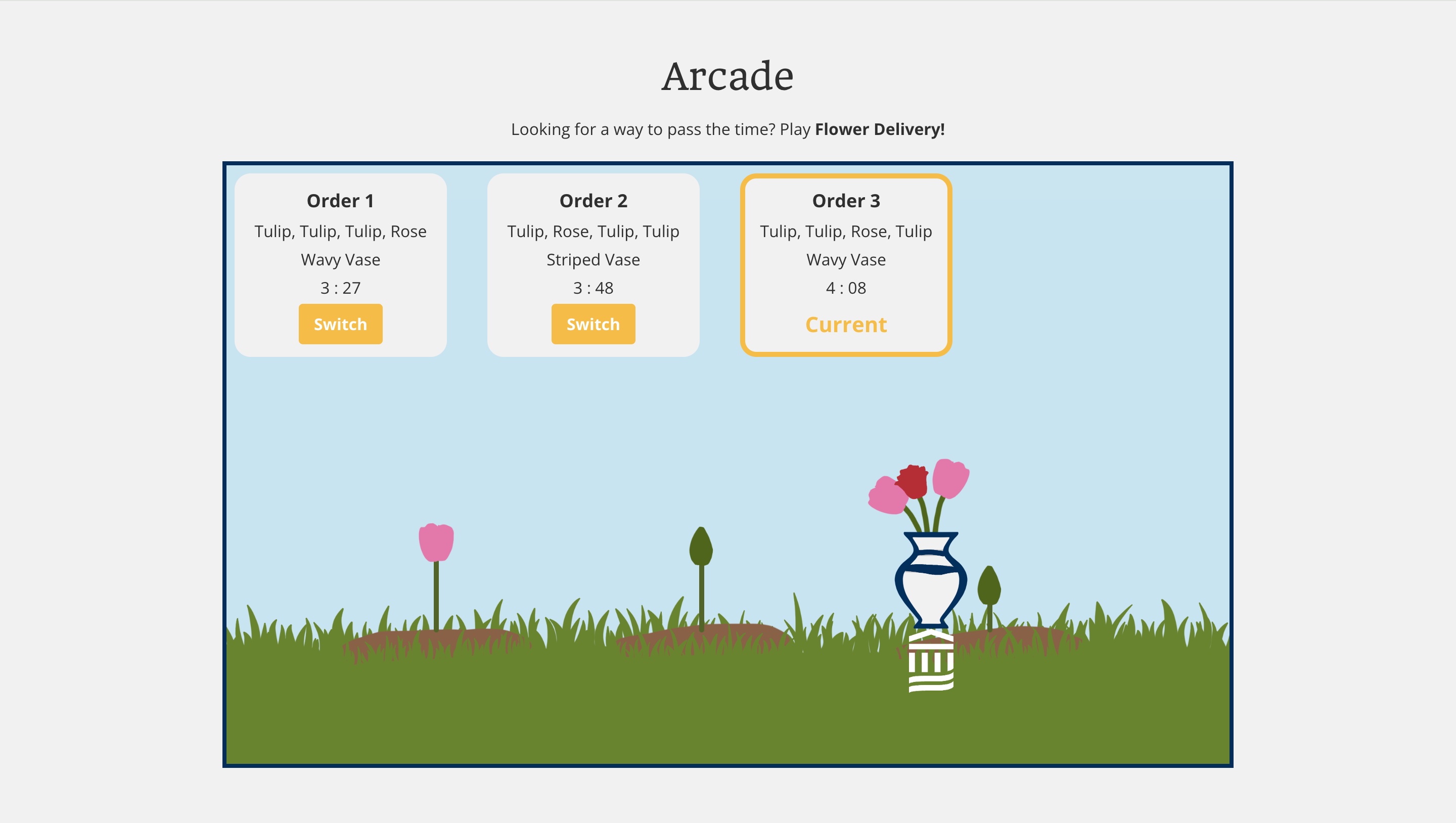 flower delivery arcade game